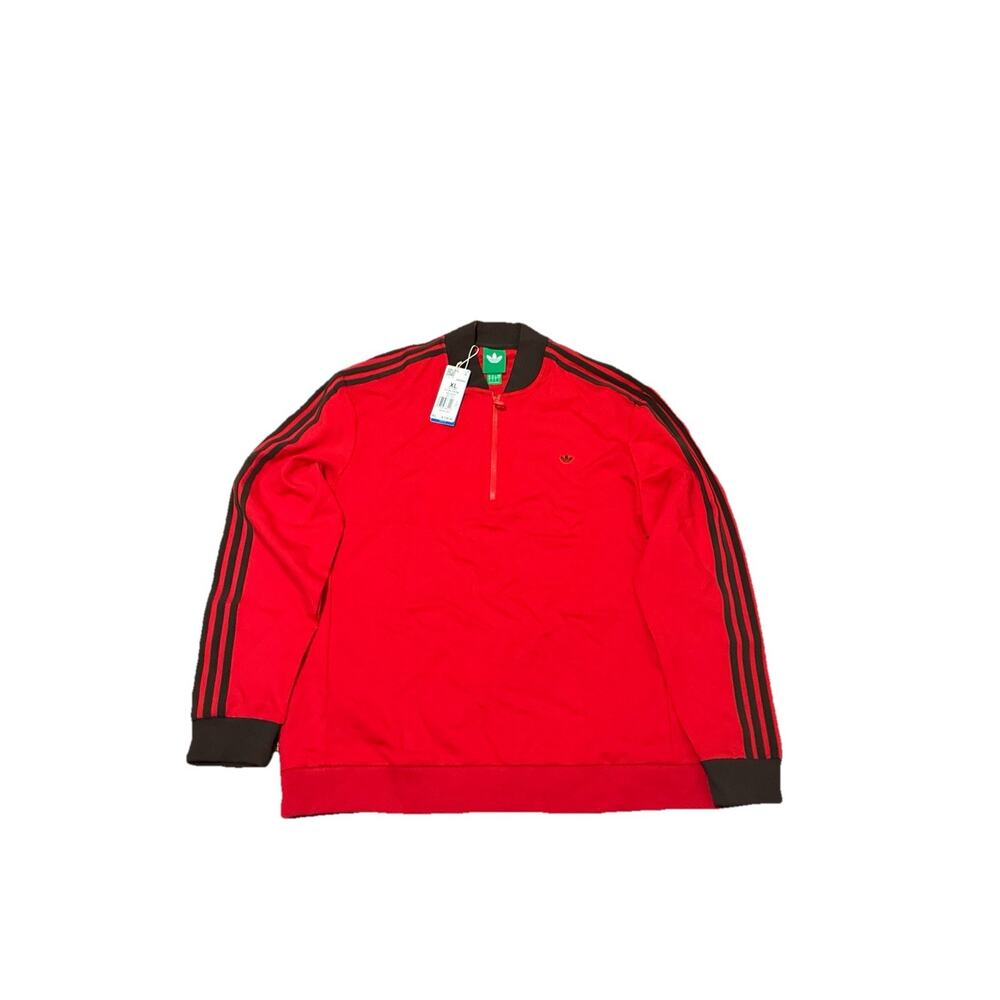 Adidas Originals 3-Stripes 1/4 Zip Sweatshirt Red Men’s Size XL JW3945 $150
